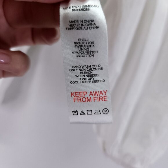 Jason Wu Corset Peasant Top Womens Small White Puffy Sleeve Full Zip Back - Picture 9 of 14